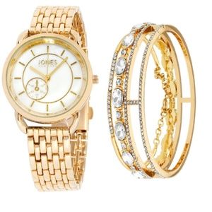 🆕Jones New York Women's Gold Watch & Bracelet